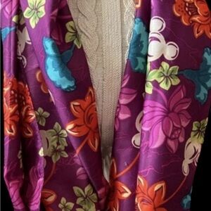 Disney Vibrant Purple and Orange Floral Scarf